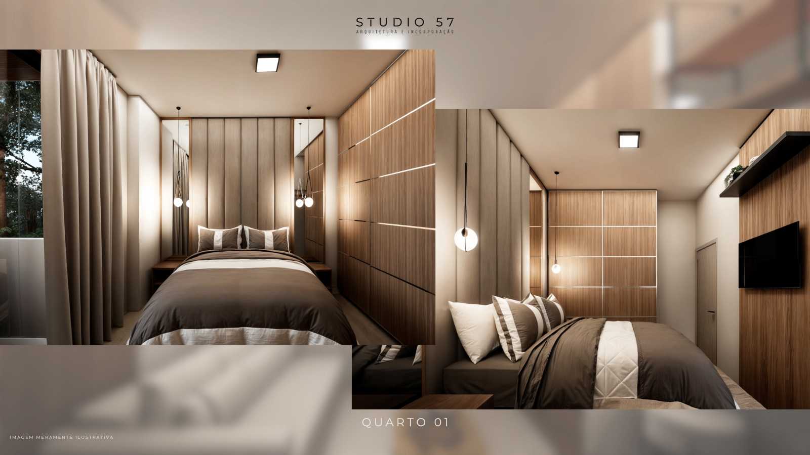 Quarto do apartamento de 49m²